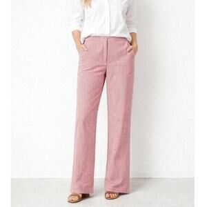 J. Crew Striped Seersucker Pants Red White Straight Leg Stretch 59798 Size 0